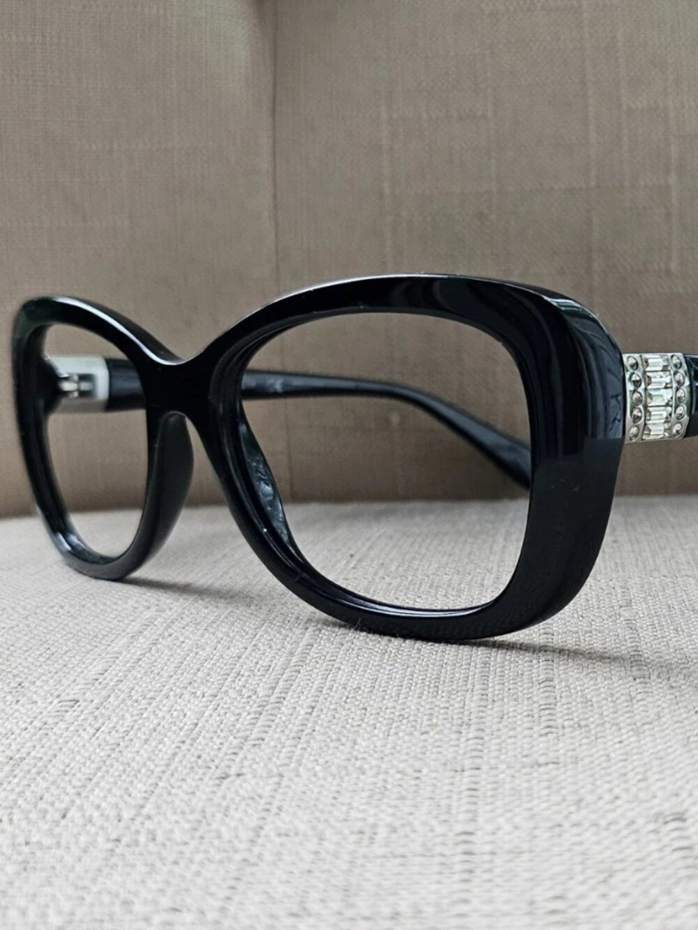 Vogue Eyewear Women Eyeglasses Frame Eyewear Crystals Accent Temple Black Glasse